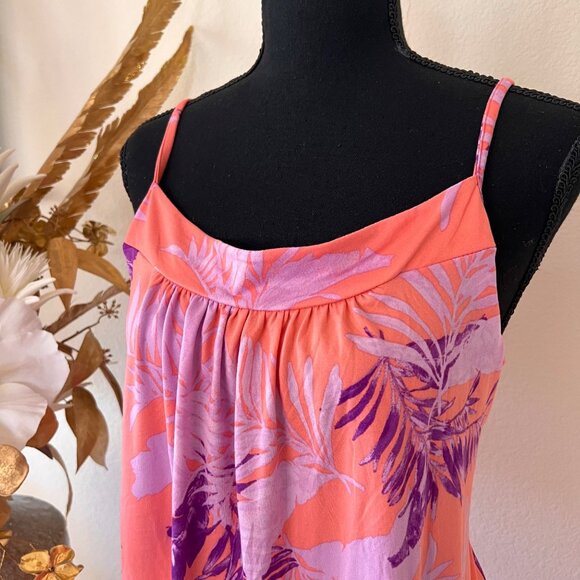 Y2K Vibrant Pink & Purple Flowy Floral Mini Dress XL - Picture 2 of 9